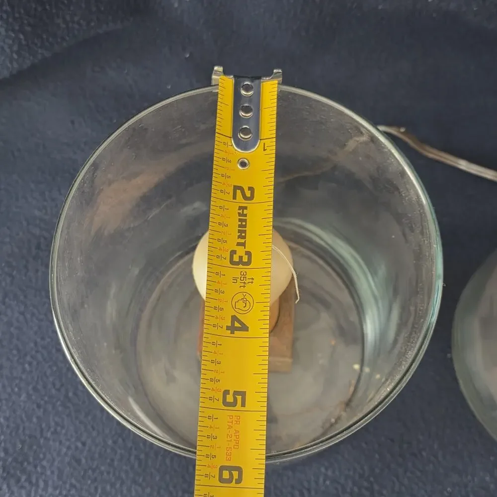 Glass Hurricane Electric Candle Light Set of 2